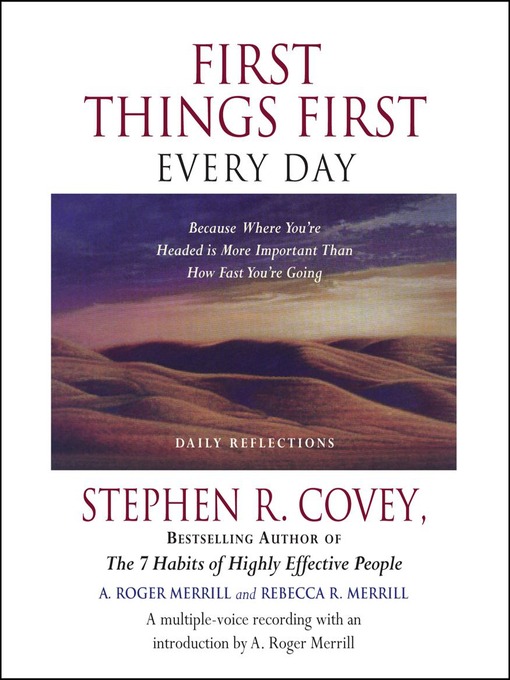 Cover image for First Things First Every Day